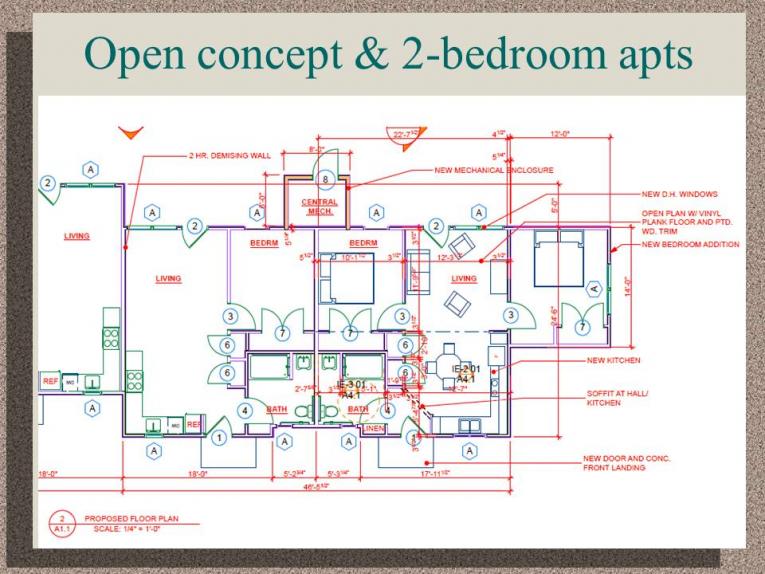 Open Concept and 2-bedroom apartments